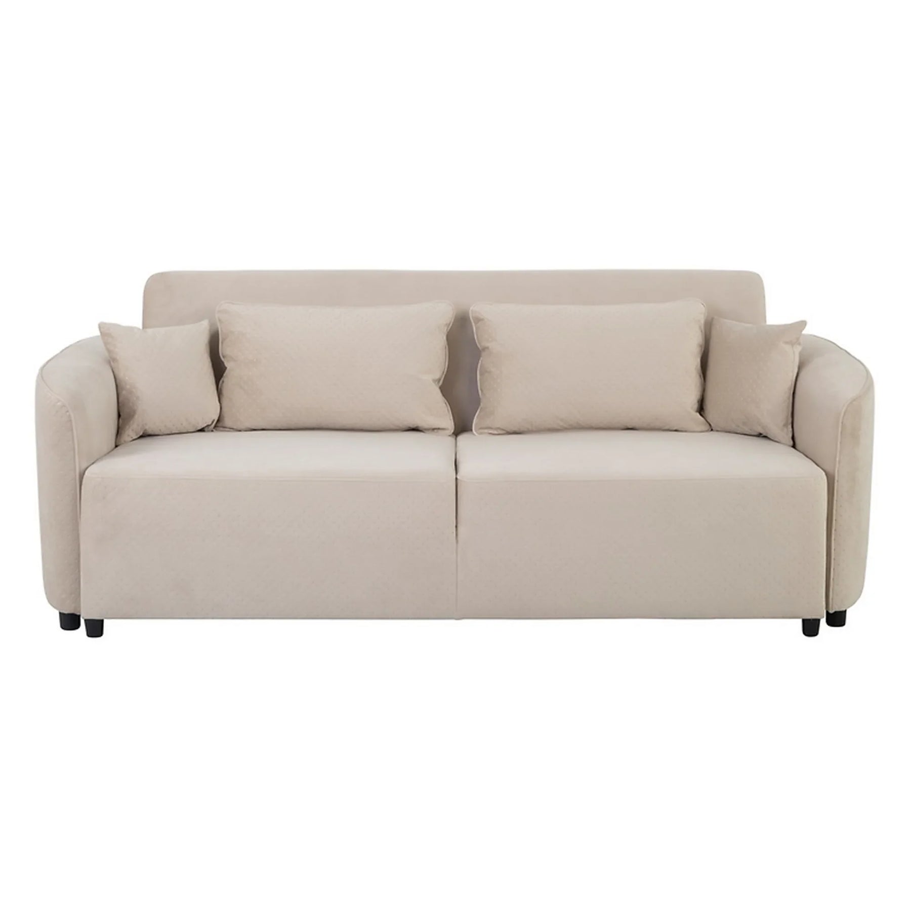 Canapea extensibila AKARO, stofa catifelata bej - Tiffany 02, cu lada depozitare, 227x114x85 cm