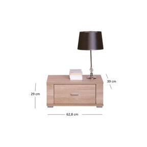 Noptiera GRESS, stejar sonoma, PAL laminat/margini PVC, 63x39x29 cm