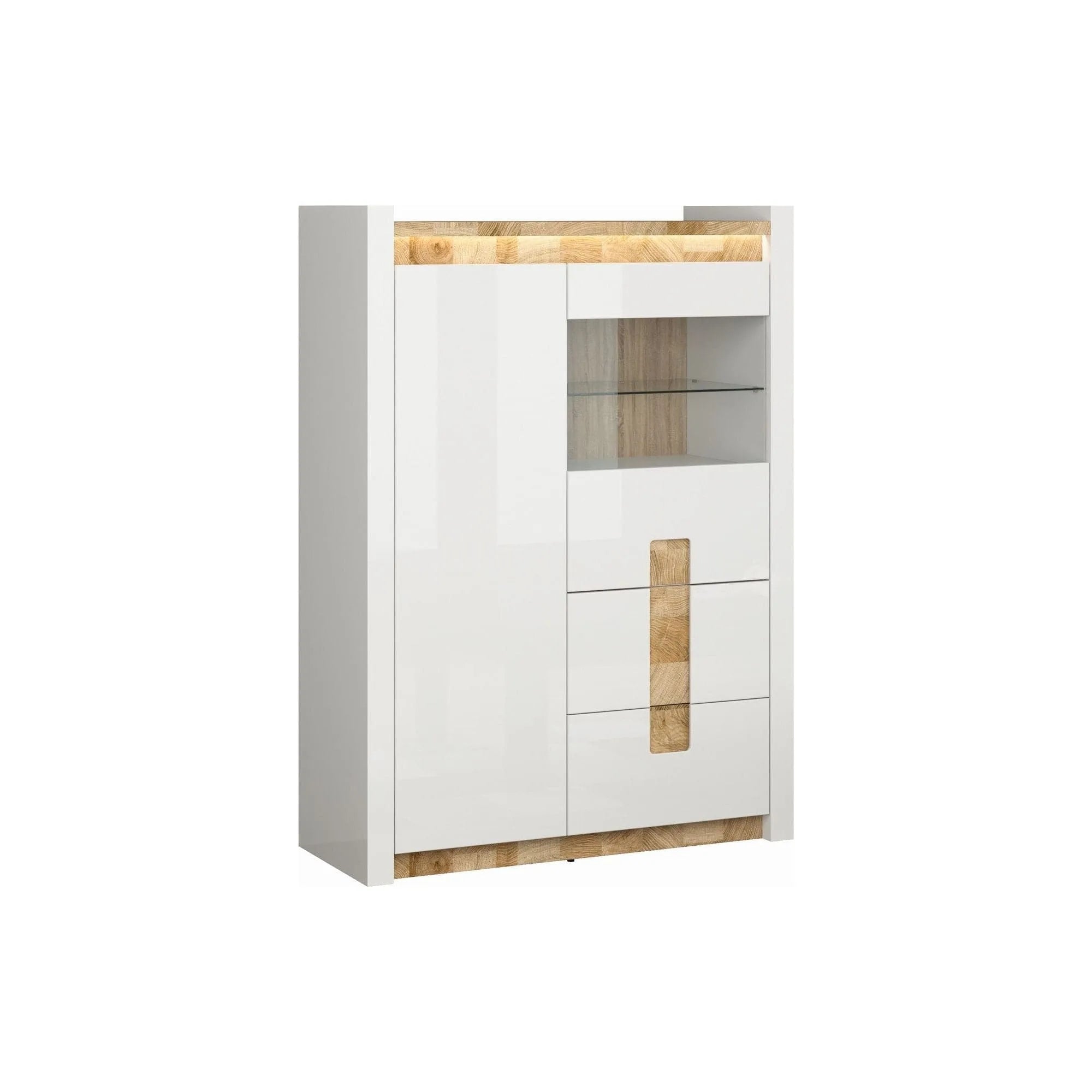 Vitrina BERGEN OCN-28481, alb/stejar