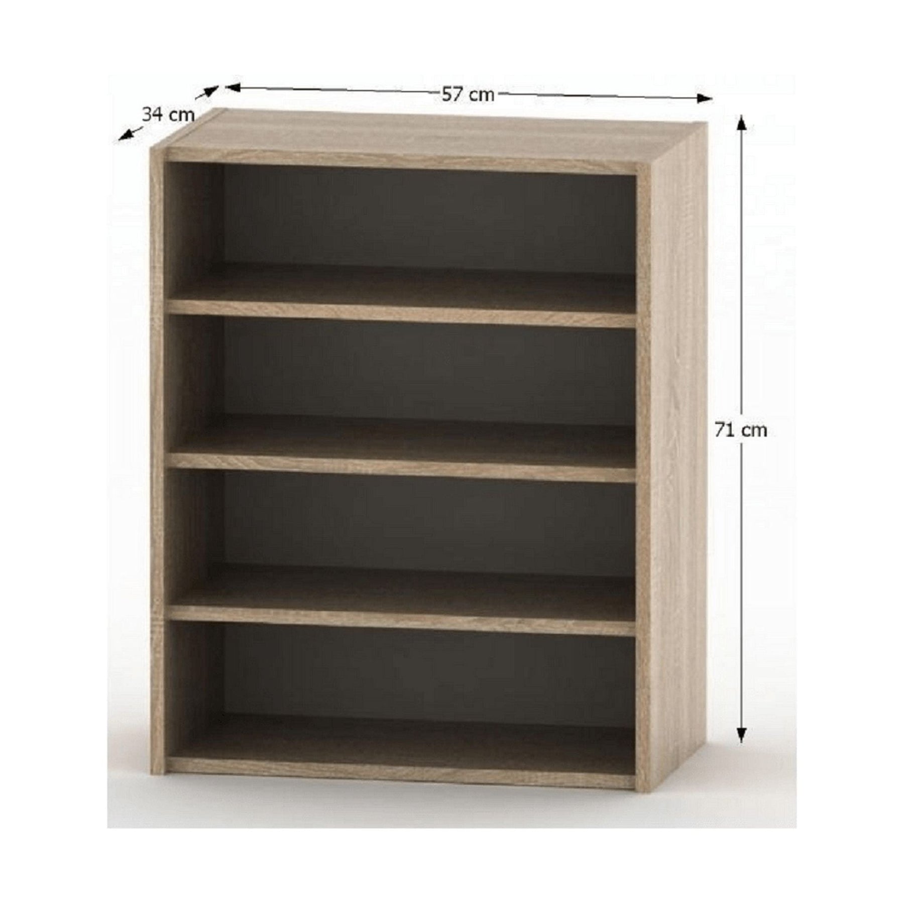 Biblioteca TEMPO ASISTENT NEW 013, stejar sonoma, PAL, 57x34x71 cm