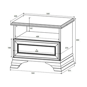 Noptiera alba vintage IDENTO, PAL, alb, 54×41.1×46.4 cm