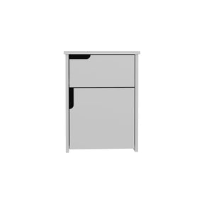 Noptieră albă modernă, cu două sertare, ideală pentru dormitor – primabucata