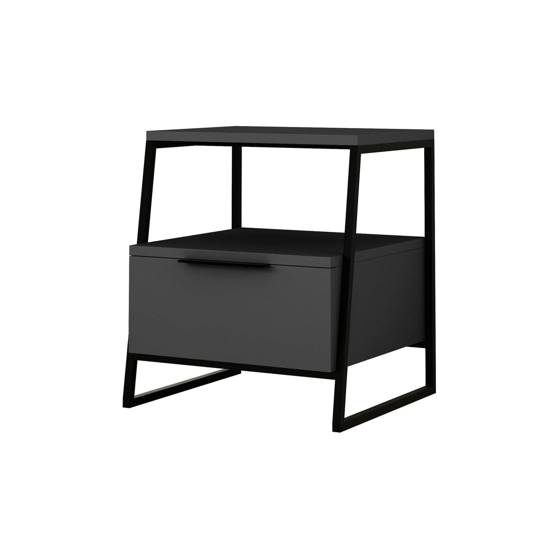 Noptieră gri antracit cu design modern, ideală pentru dormitor – primabucata