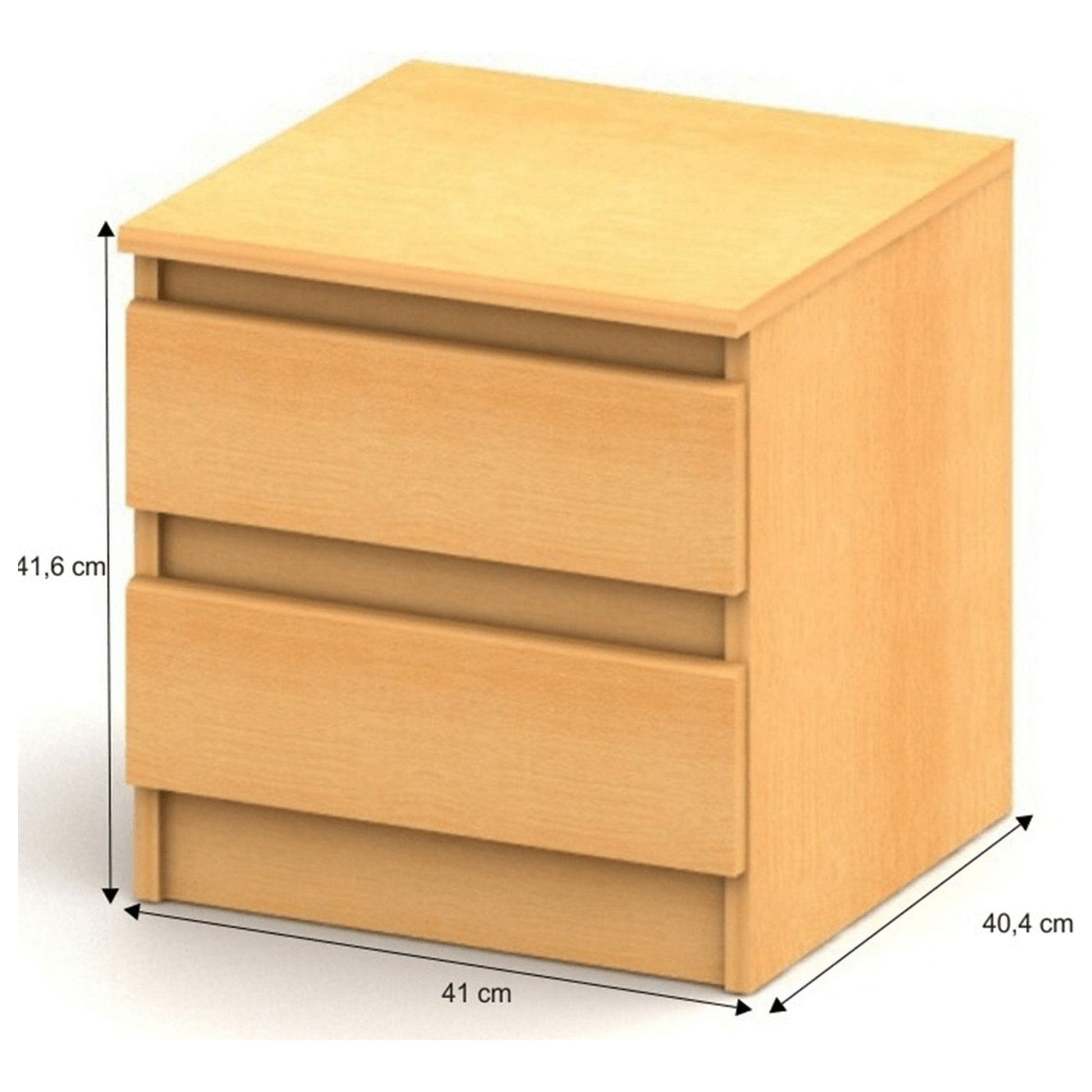 Noptieră HANY NEW 002, fag, DTD laminat, 41x42x40 cm