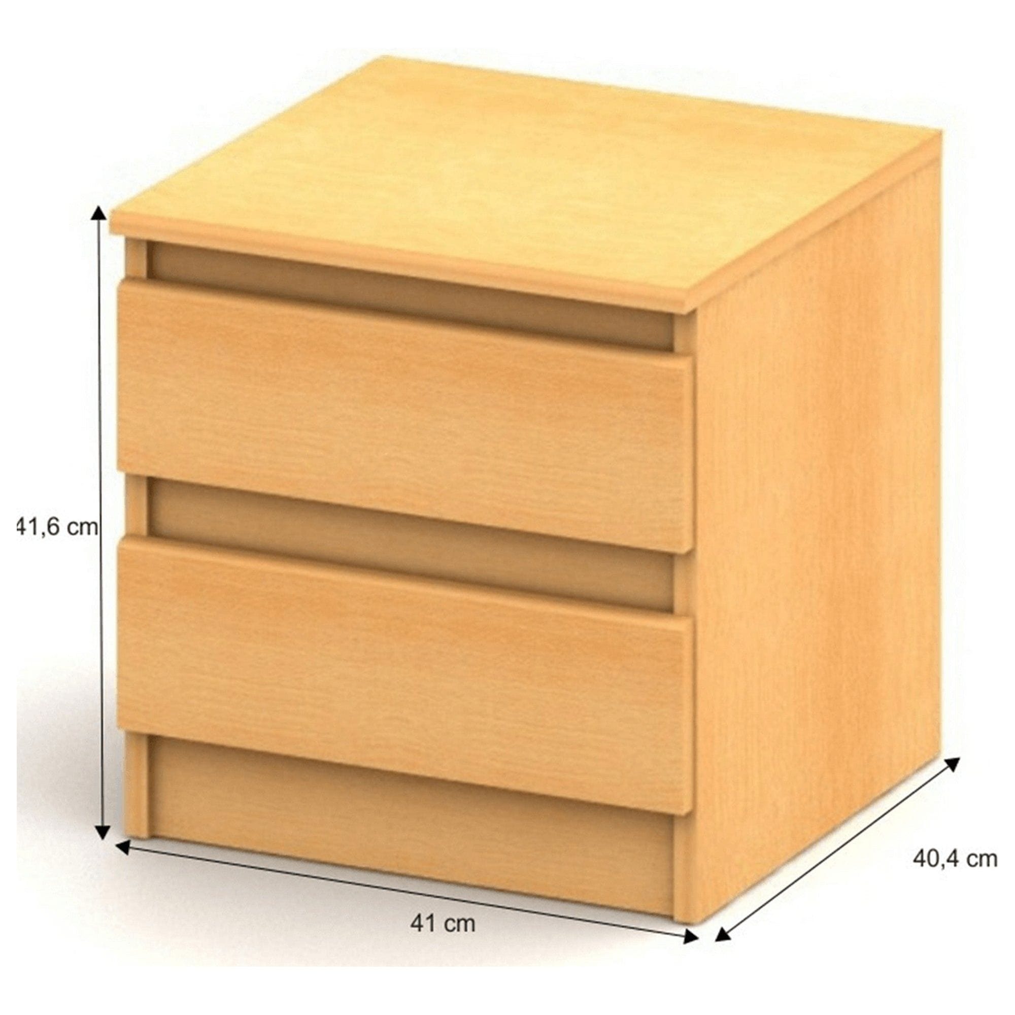 Noptieră HANY NEW 002, fag, DTD laminat, 41x42x40 cm