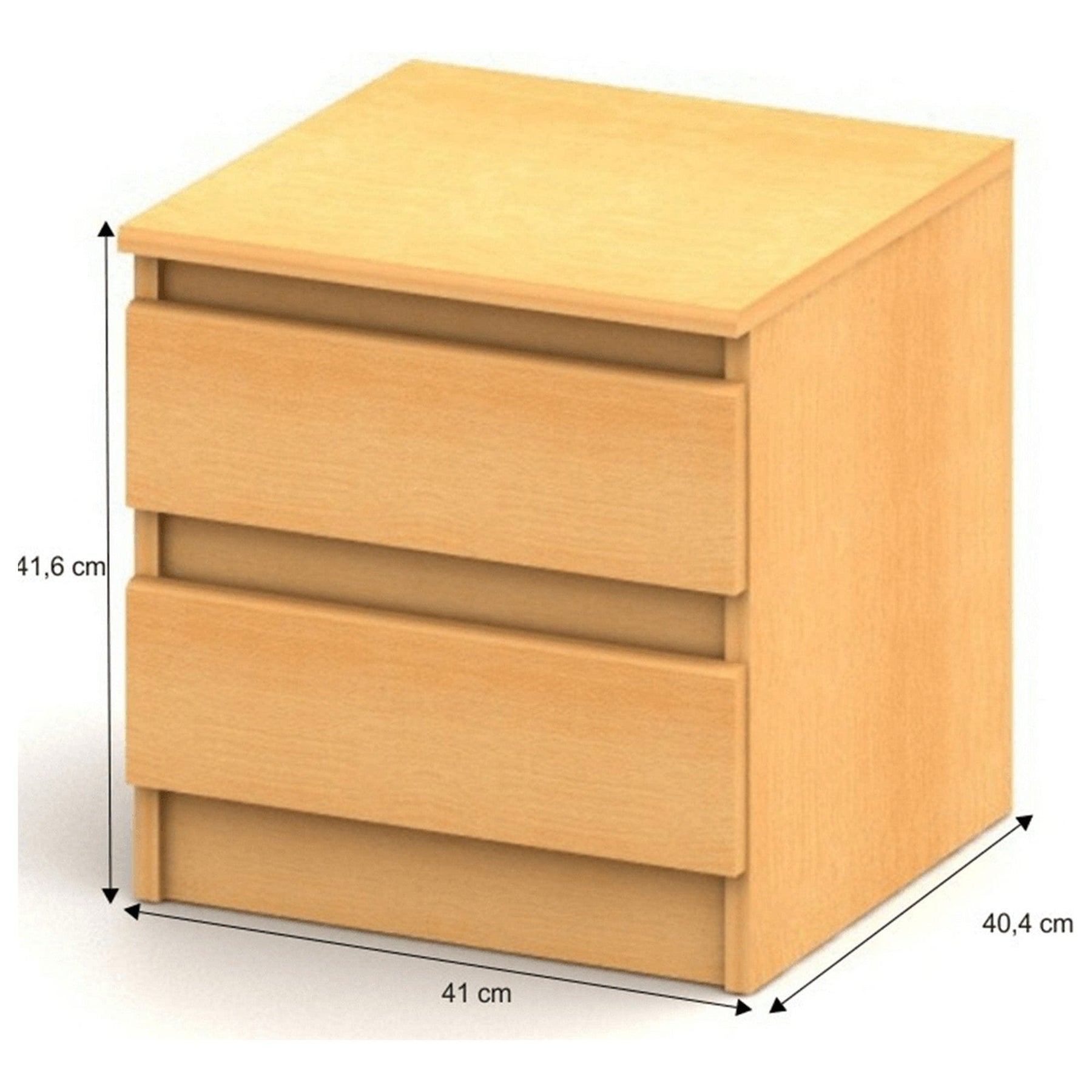 Noptieră HANY NEW 002, fag, DTD laminat, 41x42x40 cm