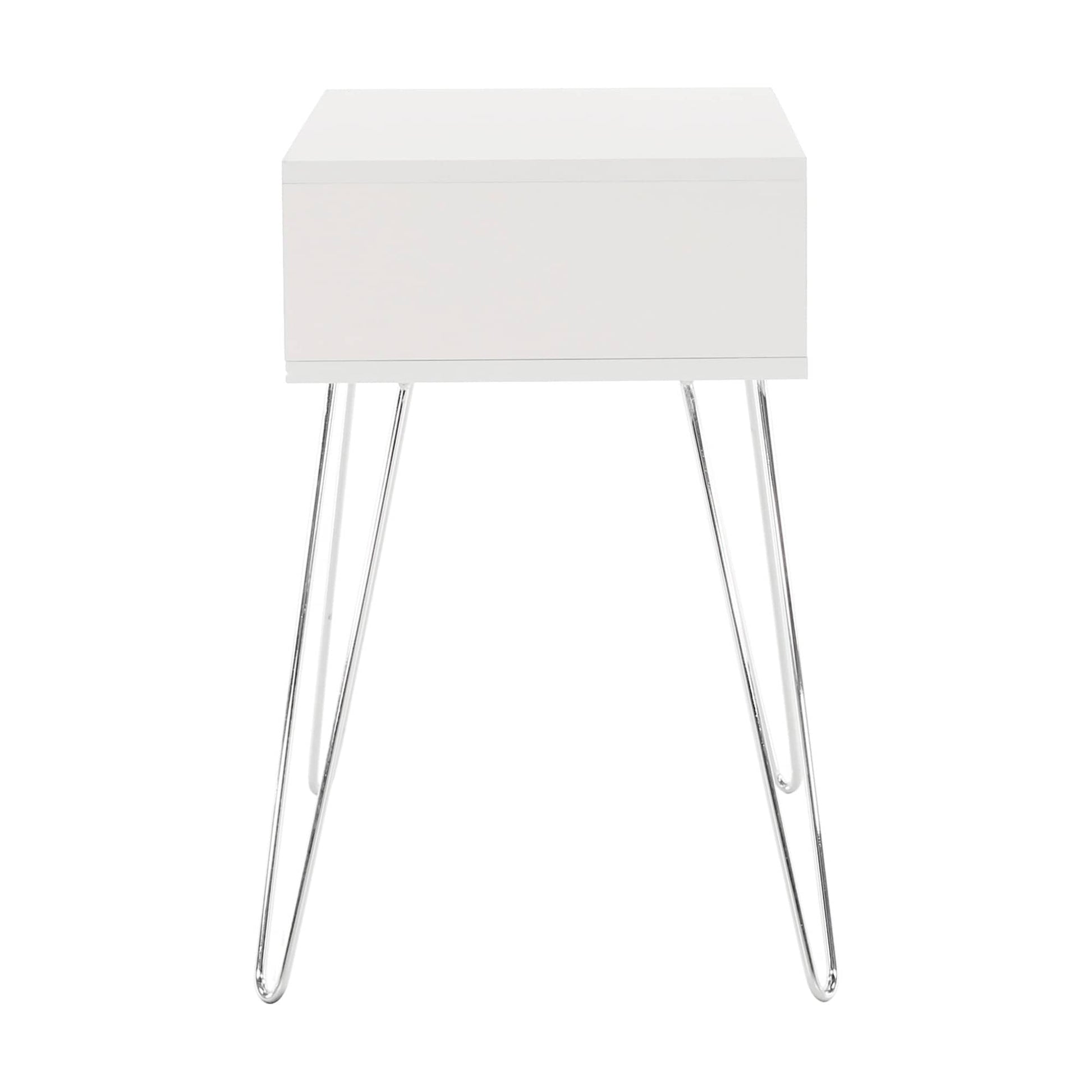 Noptiera LAMEJ, alb, metal, 45x34x58 cm