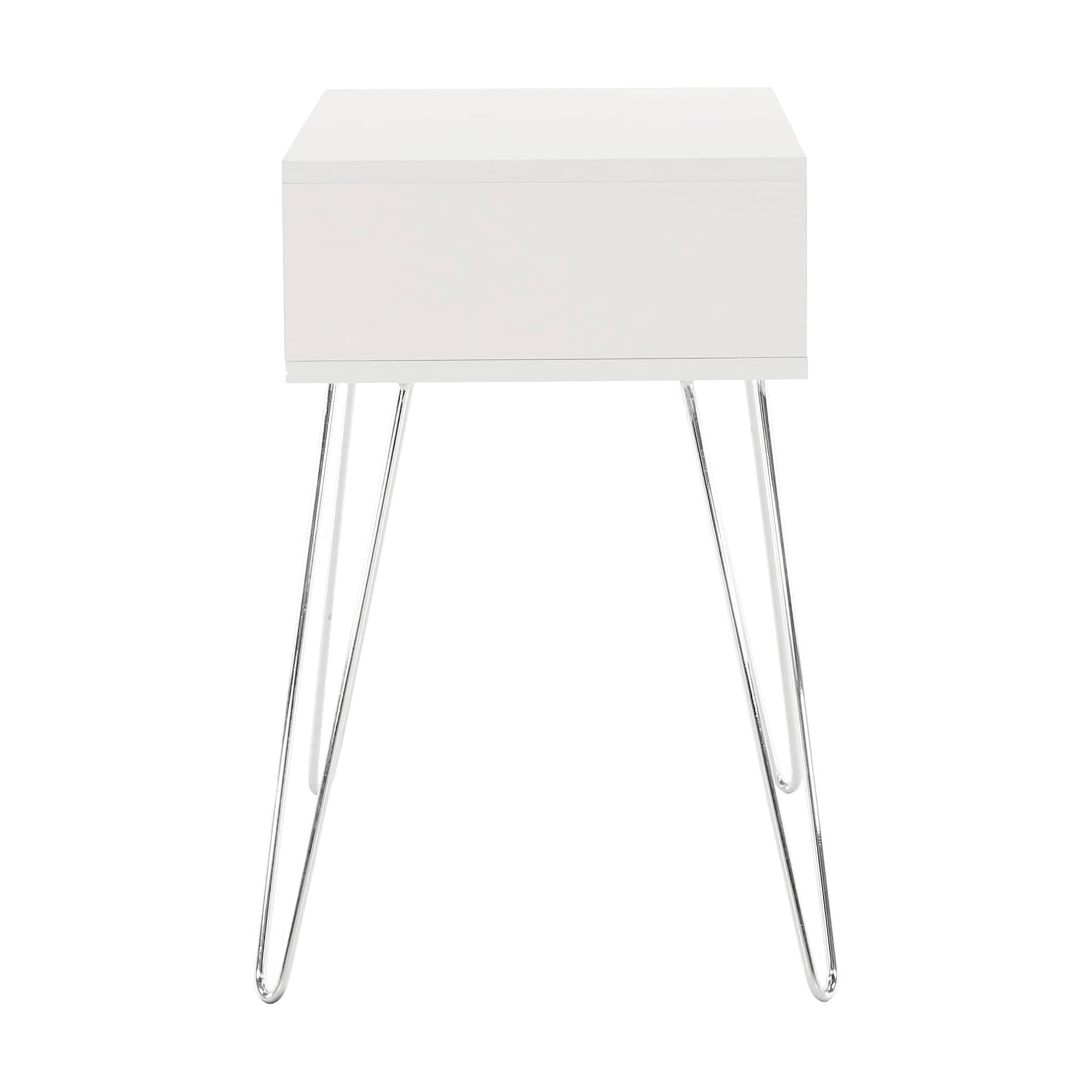 Noptiera LAMEJ, alb, metal, 45x34x58 cm