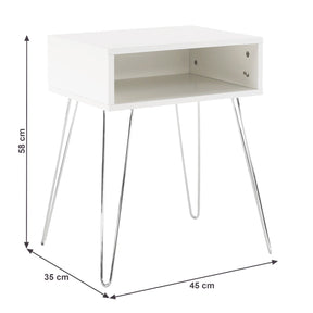 Noptiera LAMEJ, alb, metal, 45x34x58 cm