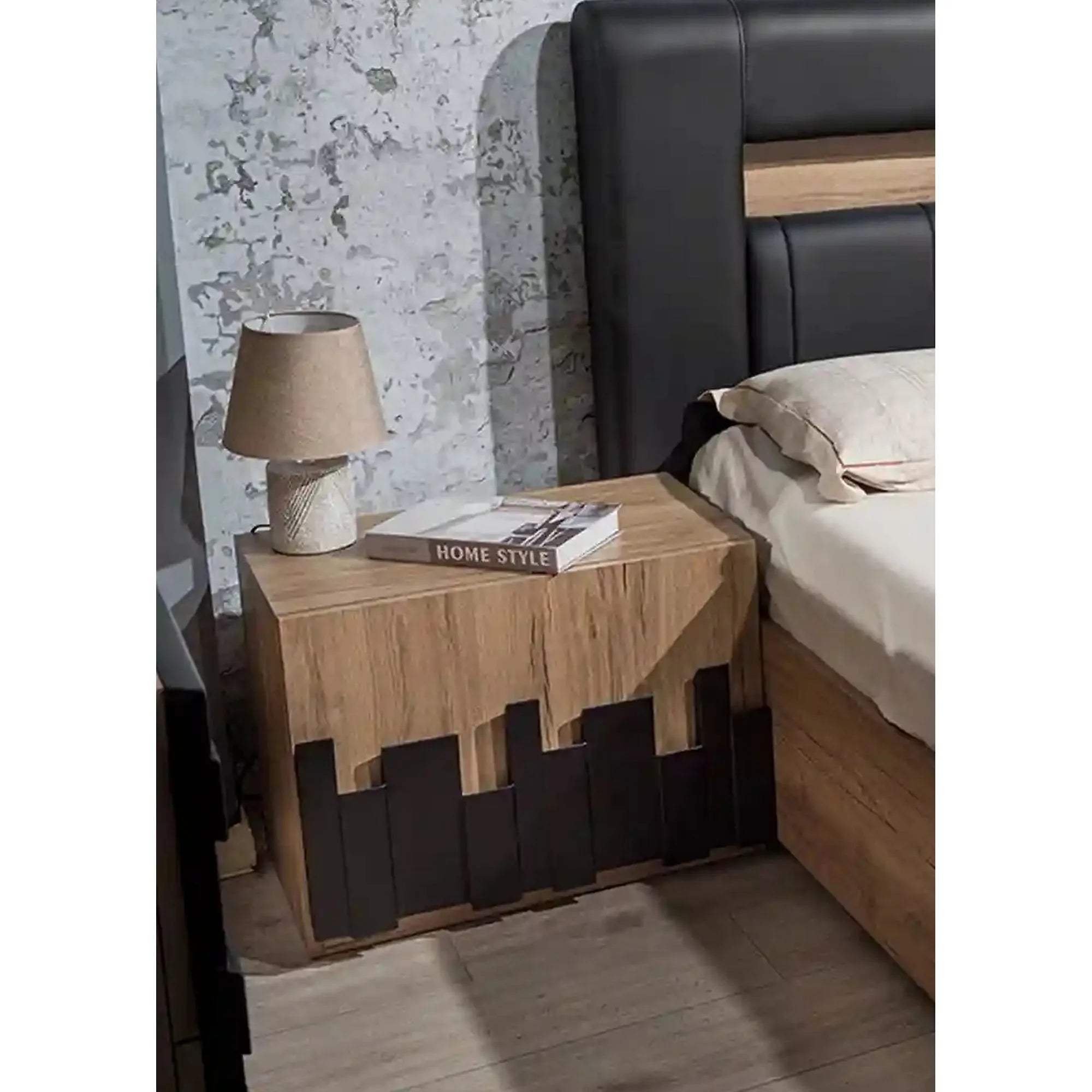 Noptiera BARCELONA OCN-27473, stejar/negru