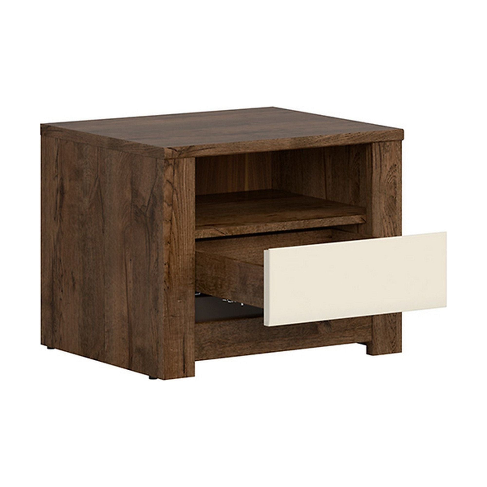 Noptiera BERGEN OCN-28950, stejar inchis/crem