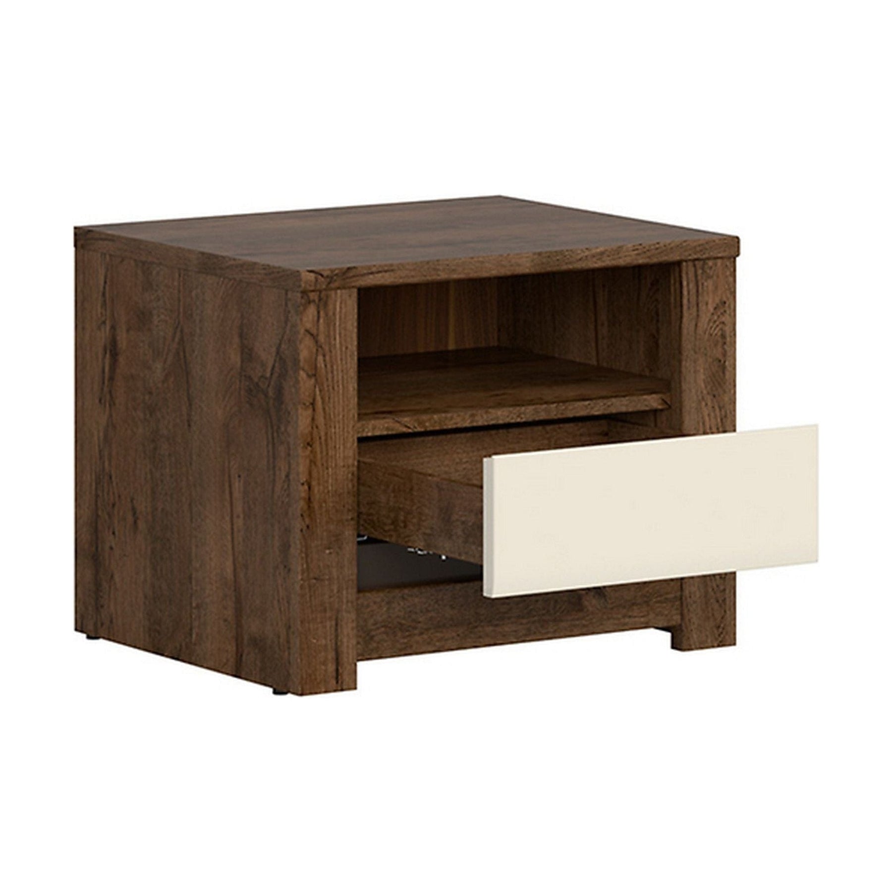 Noptiera BERGEN OCN-28950, stejar inchis/crem