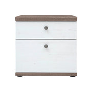 Noptiera BERGEN OCN-28977, pin alb andersen/stejar sonoma