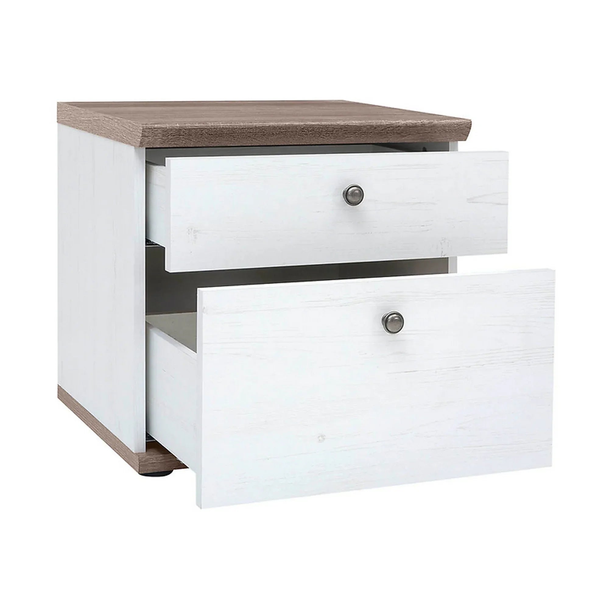 Noptiera BERGEN OCN-28977, pin alb andersen/stejar sonoma