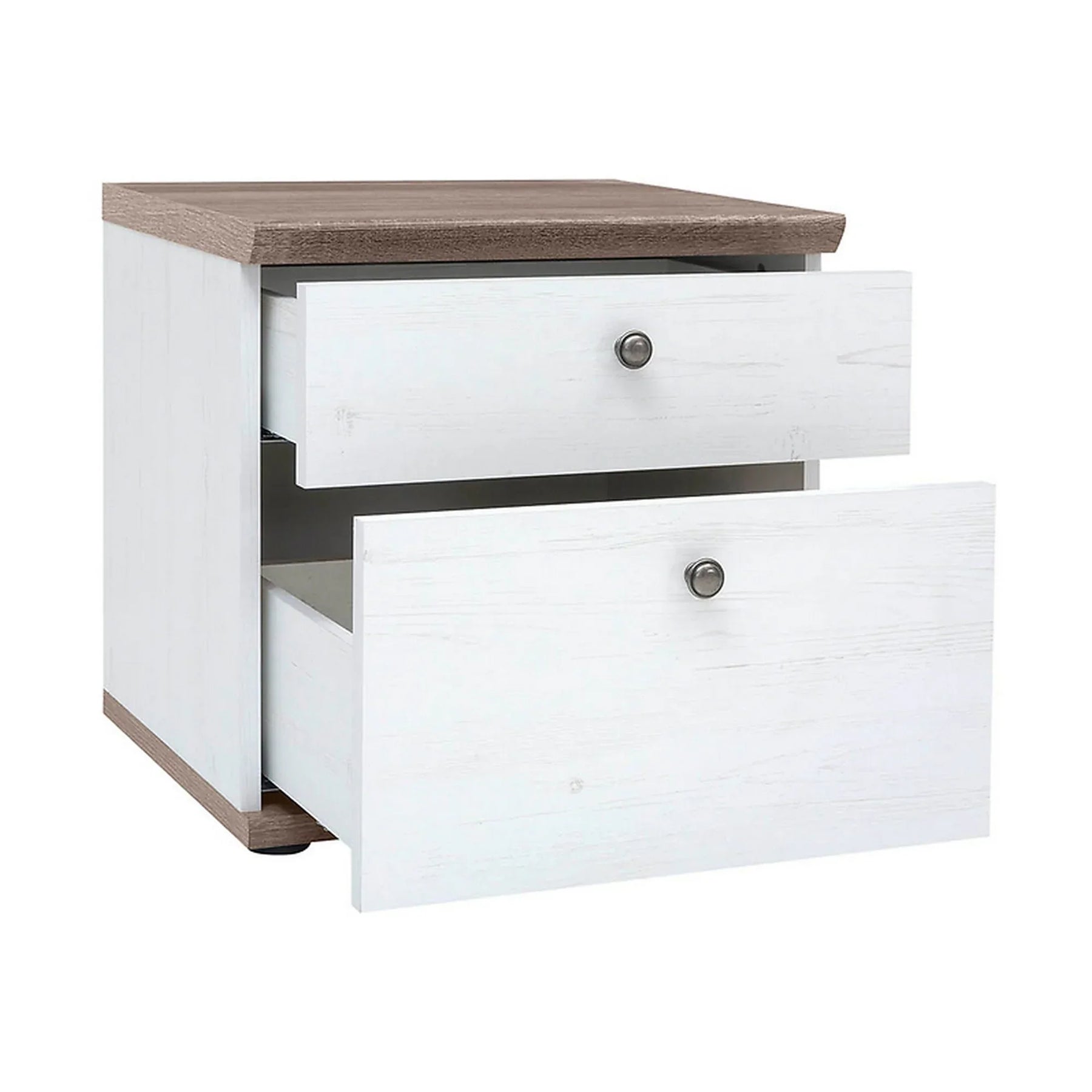 Noptiera BERGEN OCN-28977, pin alb andersen/stejar sonoma