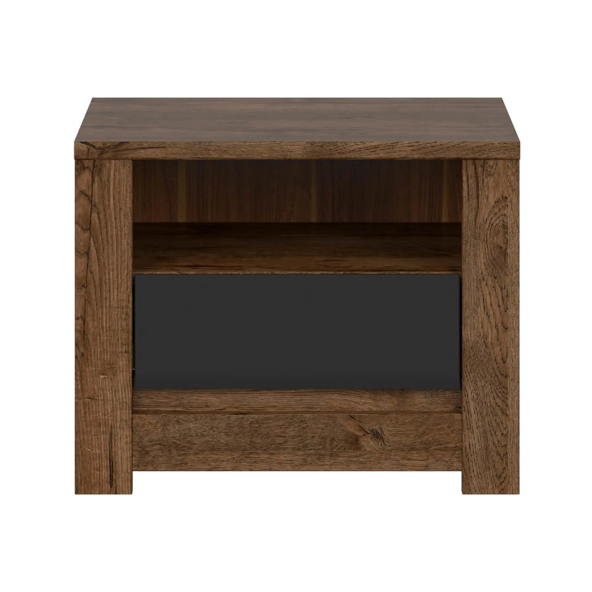 Noptiera BERGEN OCN-28981, stejar/negru mat