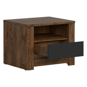 Noptiera BERGEN OCN-28981, stejar/negru mat