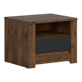 Noptiera BERGEN OCN-28981, stejar/negru mat