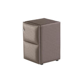 Noptiera Scarlet, maro, stofa, 41x55x67 cm