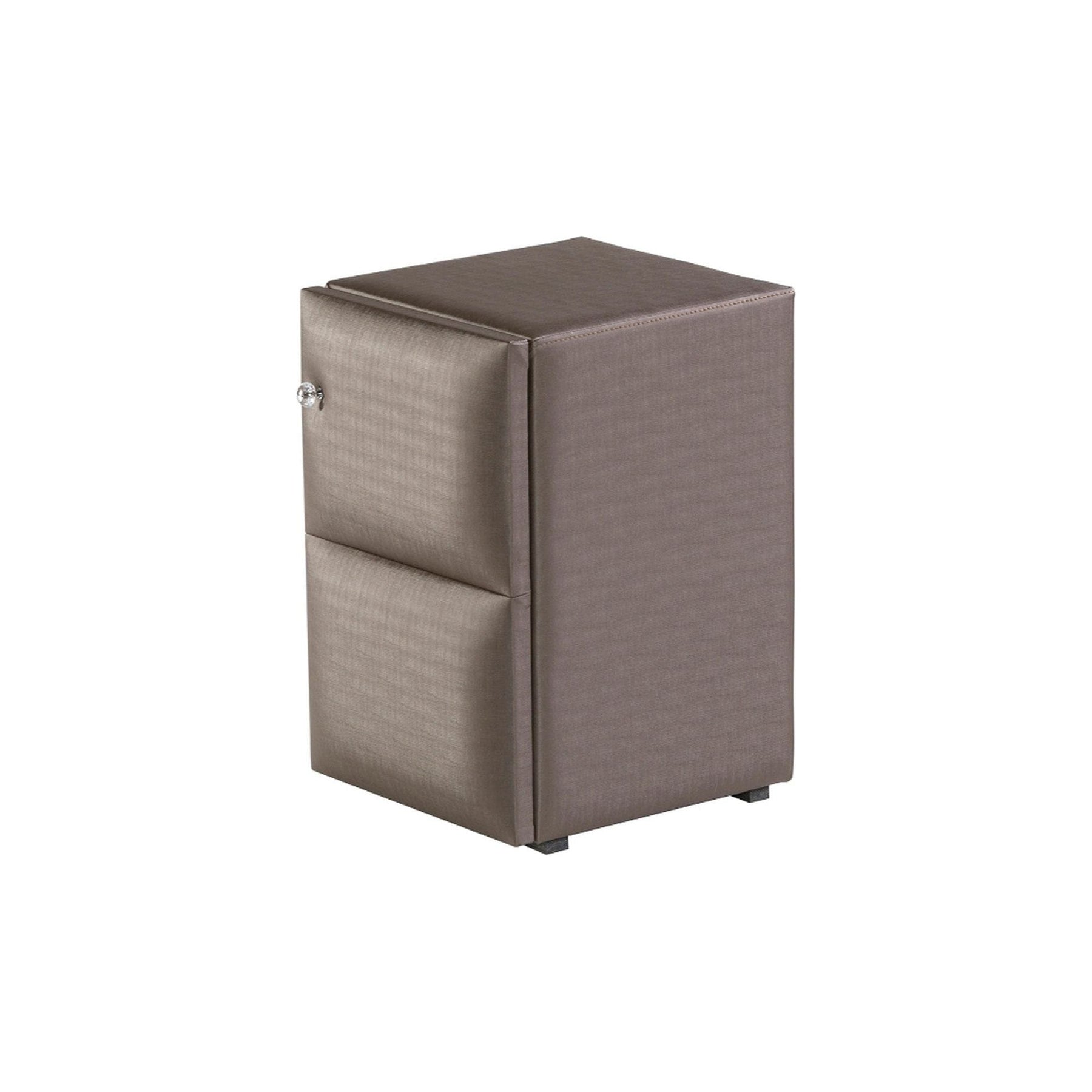 Noptiera Scarlet, maro, stofa, 41x55x67 cm