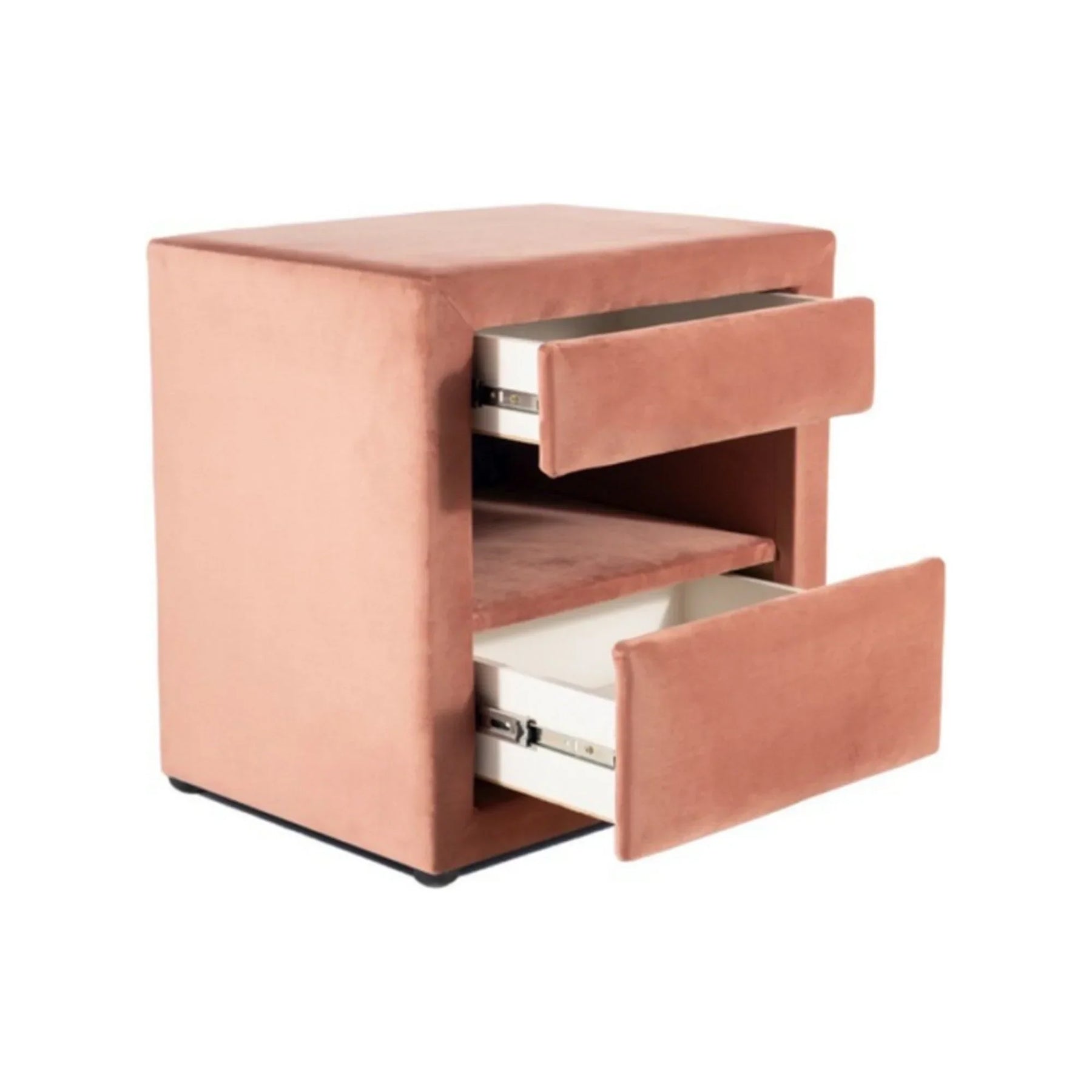 Noptieră roz antic cu două sertare, ideală pentru un dormitor modern – primabucata