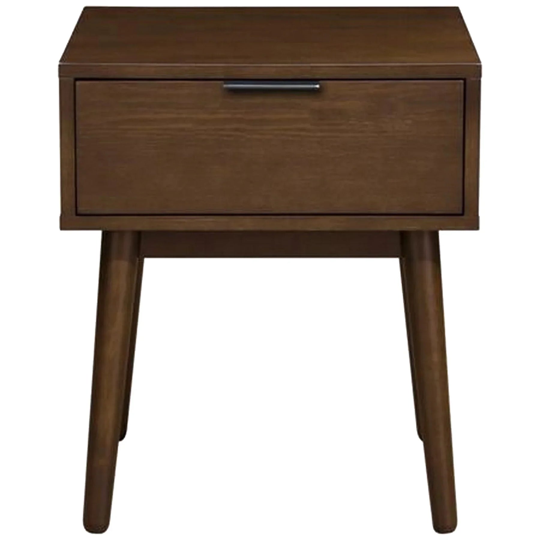 Noptieră din lemn nuc, cu un sertar, ideală pentru un dormitor modern – primabucata