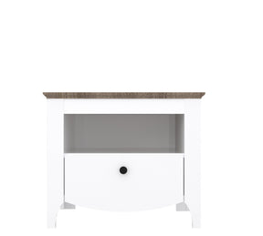 Noptiera KARINA 11, alb/stejar, PAL, 60x46x51 cm