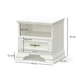 Noptiera pin alb anderson IRYS, PAL laminat/MDF/HDF, pin alb anderson, 49×41×47 cm