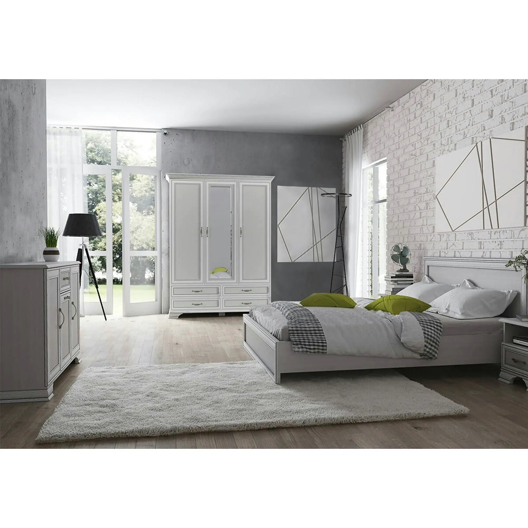 Noptiera TIFFANY II, PAL laminat/MDF, grej, 49×37×48 cm