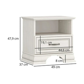 Noptiera TIFFANY II, PAL laminat/MDF, grej, 49×37×48 cm