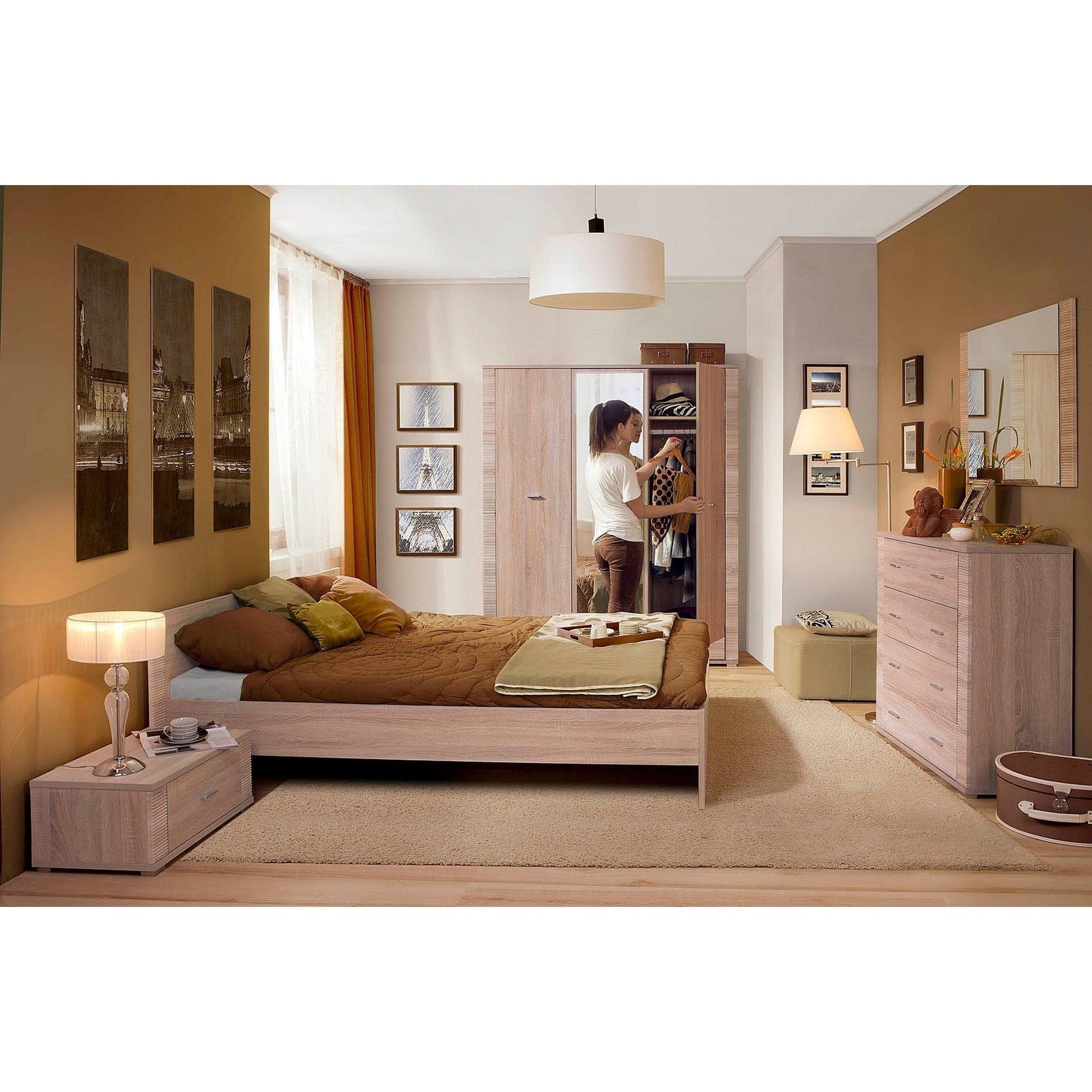 Noptiera GRESS, stejar sonoma, PAL laminat/margini PVC, 63x39x29 cm