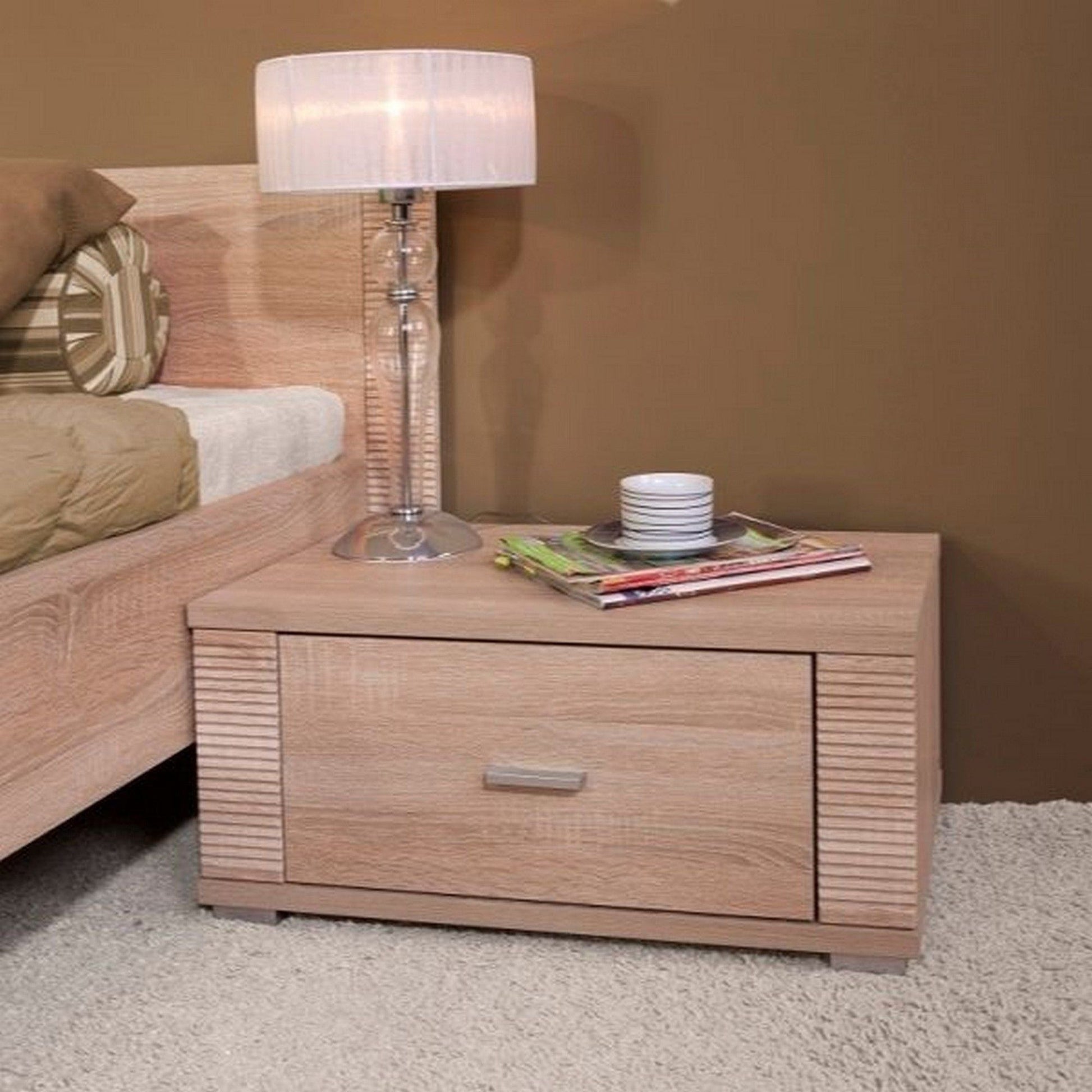 Noptiera GRESS, stejar sonoma, PAL laminat/margini PVC, 63x39x29 cm