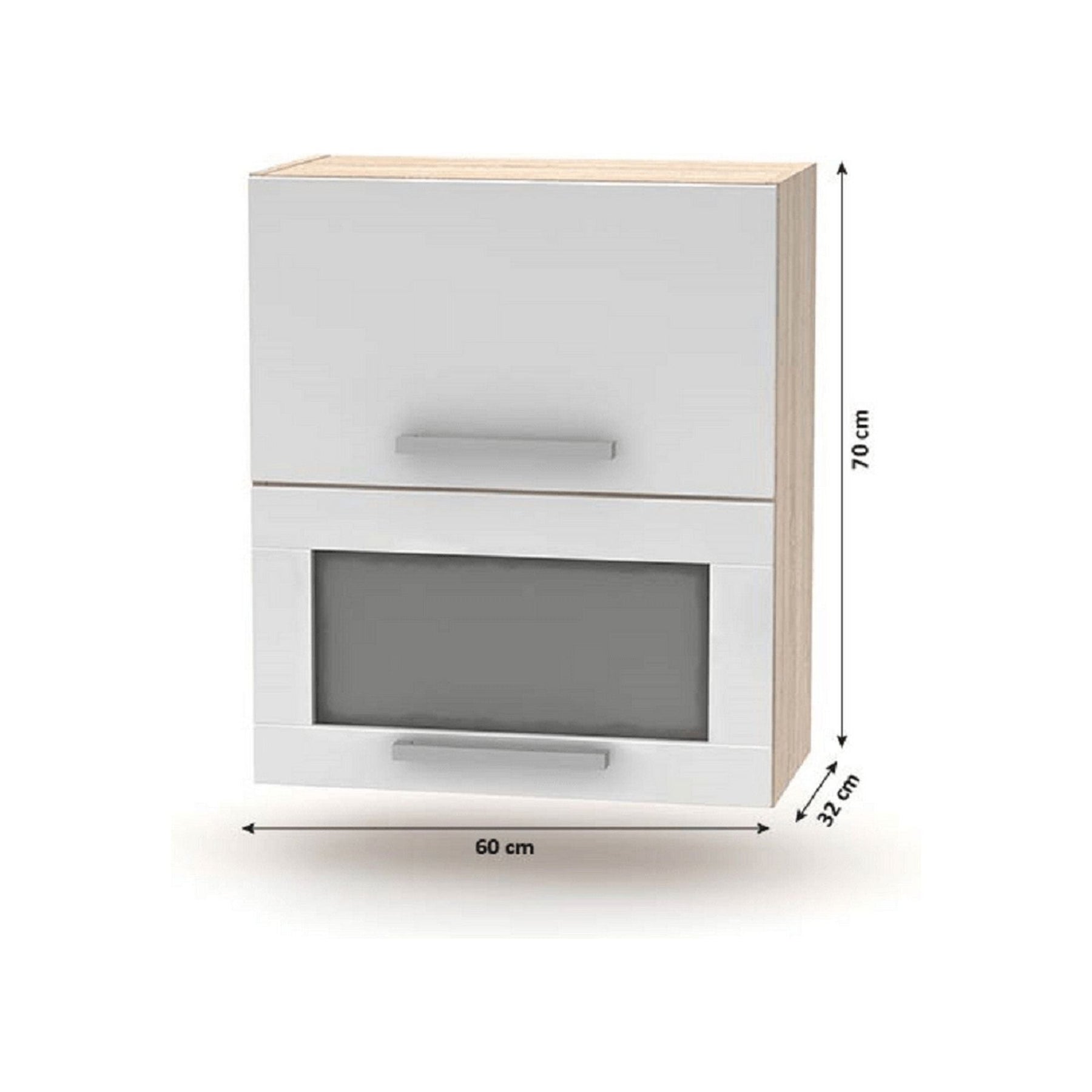 Mobila bucatarie NOVA PLUS, 240 cm, stejar sonoma/alb