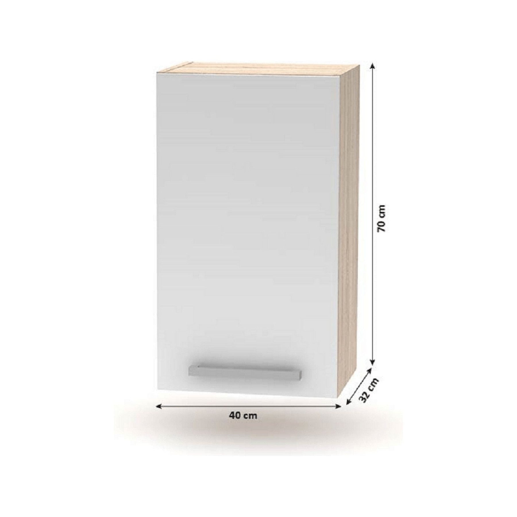 Mobila bucatarie NOVA PLUS, 240 cm, stejar sonoma/alb