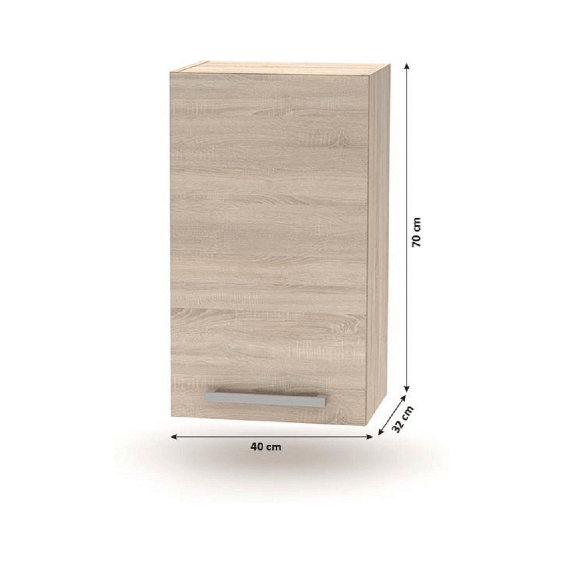 Mobila bucatarie NOVA PLUS, 240 cm, stejar sonoma