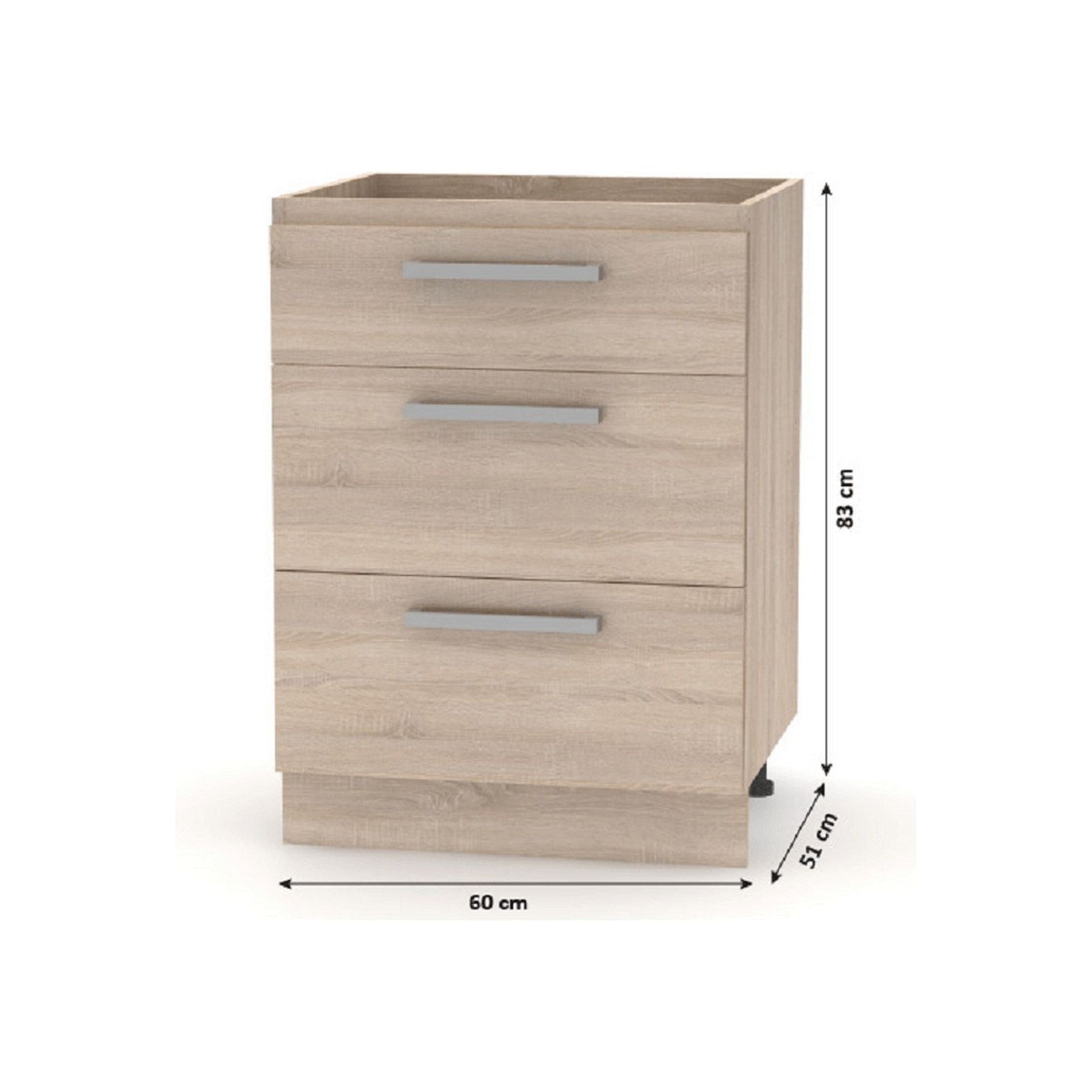 Mobila bucatarie NOVA PLUS, 240 cm, stejar sonoma
