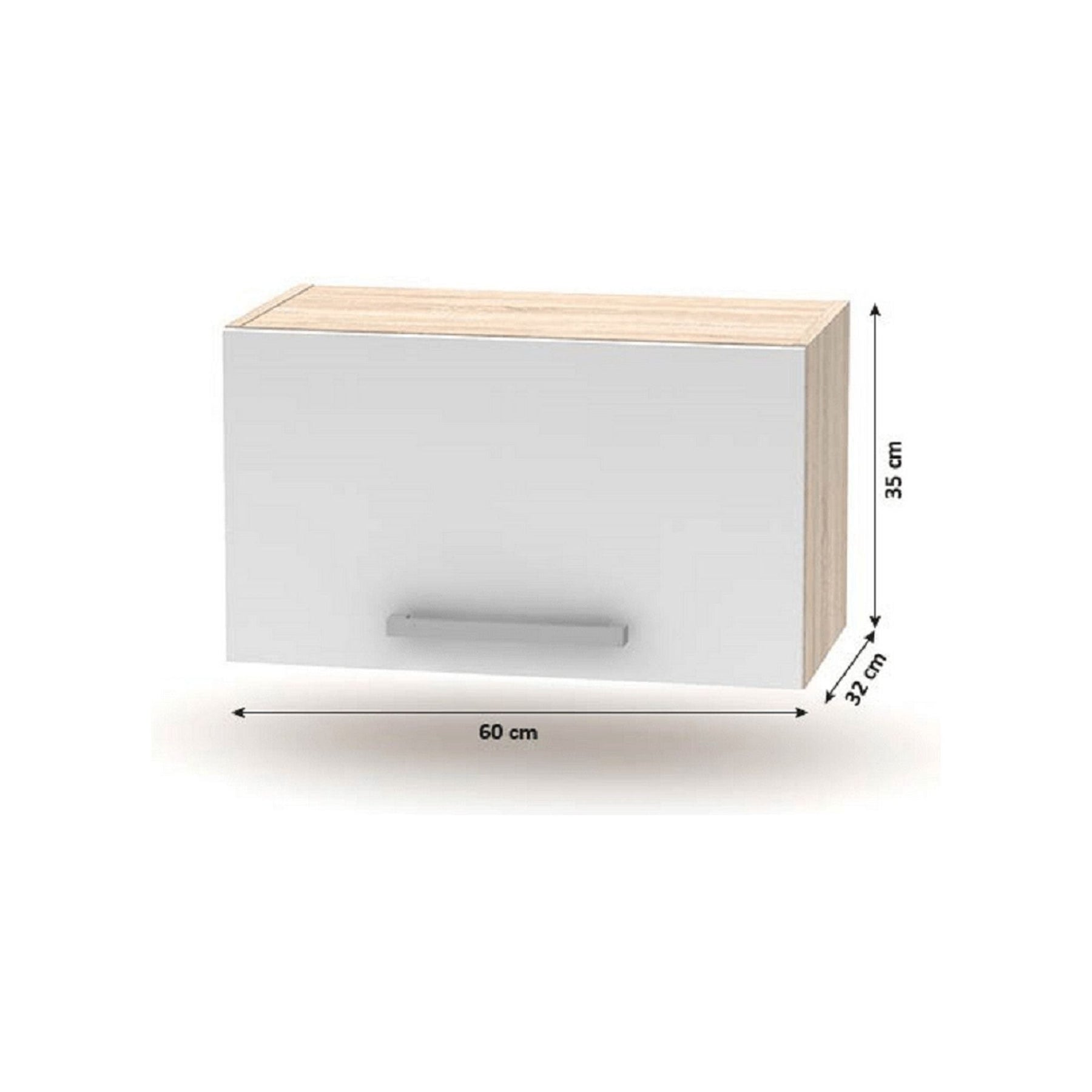 Mobila bucatarie NOVA PLUS, 240 cm, stejar sonoma/alb