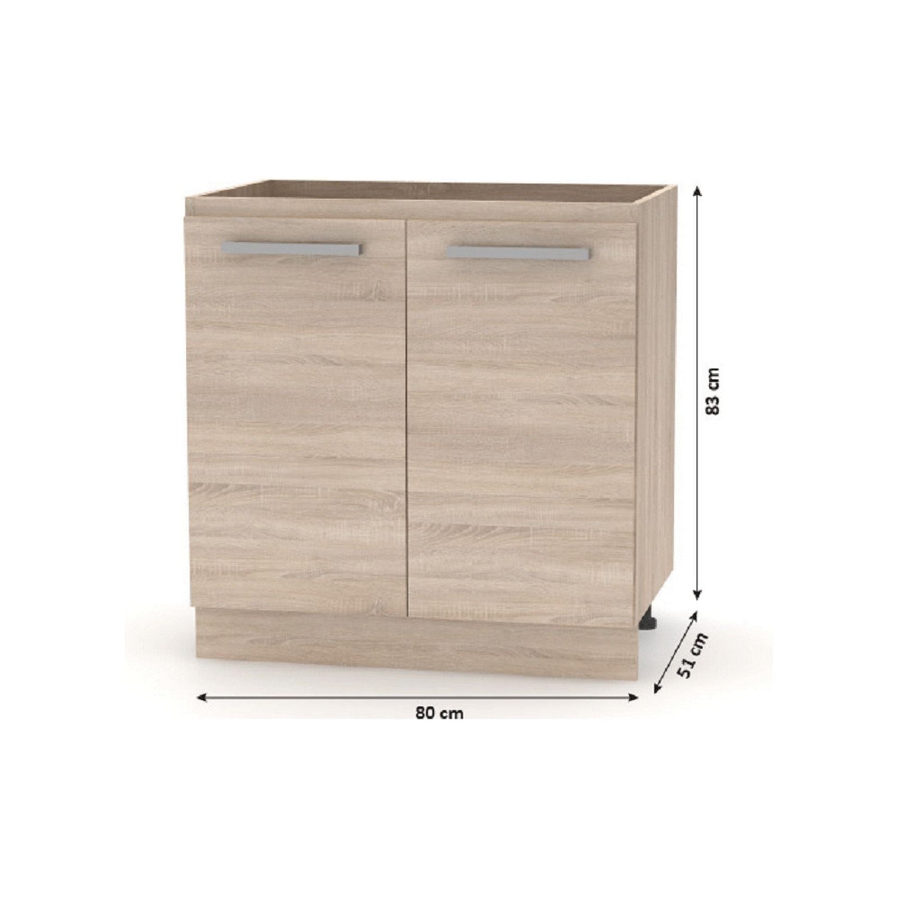 Mobila bucatarie NOVA PLUS, 240 cm, stejar sonoma/alb
