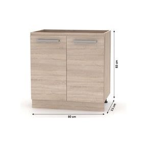 Mobila bucatarie NOVA PLUS, 240 cm, stejar sonoma/alb