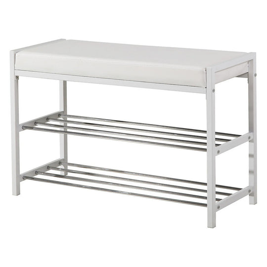 Pantofar DANIELA, alb/crom, metal, 80x30x52 cm