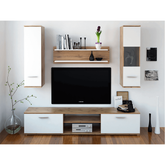 Mobilier pentru living, stejar wotan/alb, WAW NEW