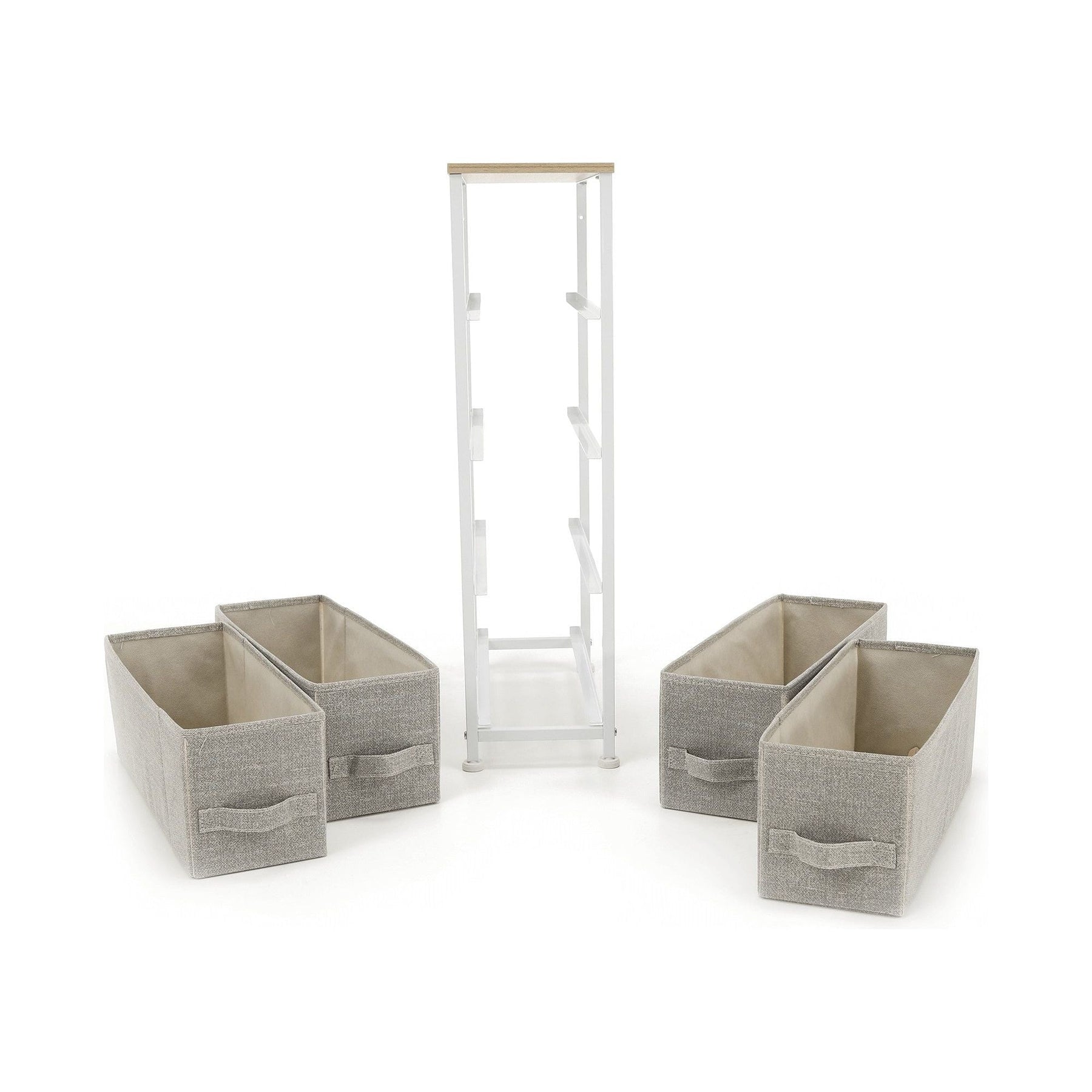 Comoda OFELIA TYP 2, gri/alb, metal/stofa, 20x48x75.5 cm