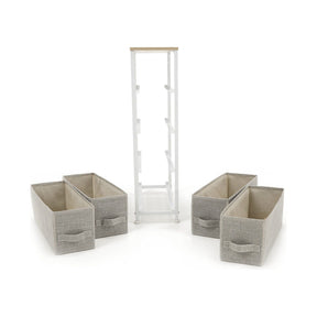 Comoda OFELIA TYP 2, gri/alb, metal/stofa, 20x48x75.5 cm