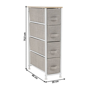 Comoda OFELIA TYP 2, gri/alb, metal/stofa, 20x48x75.5 cm