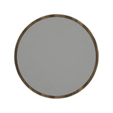 Oglindă de perete rotundă cu ramă din nuc, ideală pentru un living modern – primabucata