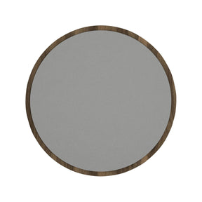 Oglindă de perete rotundă cu ramă din nuc, ideală pentru un living modern – primabucata