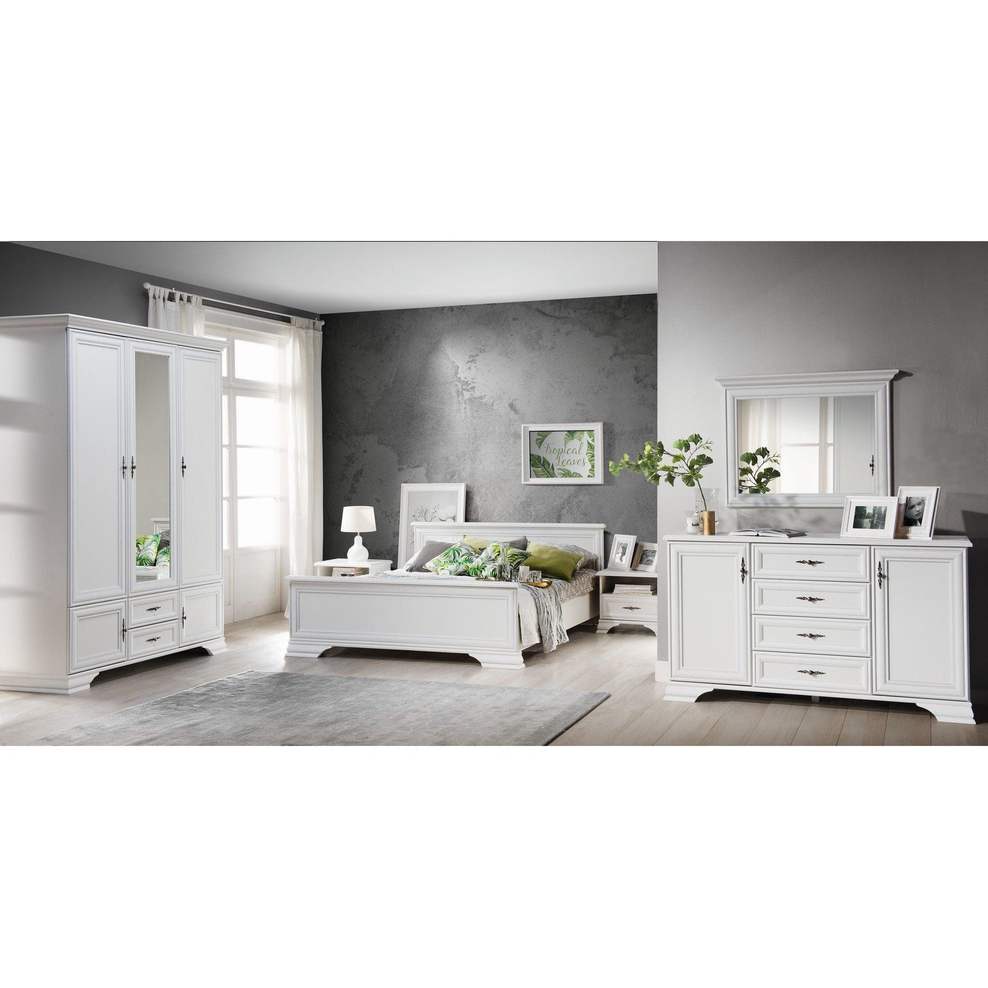 Oglinda IDENTO, alb, 99x7x76 cm