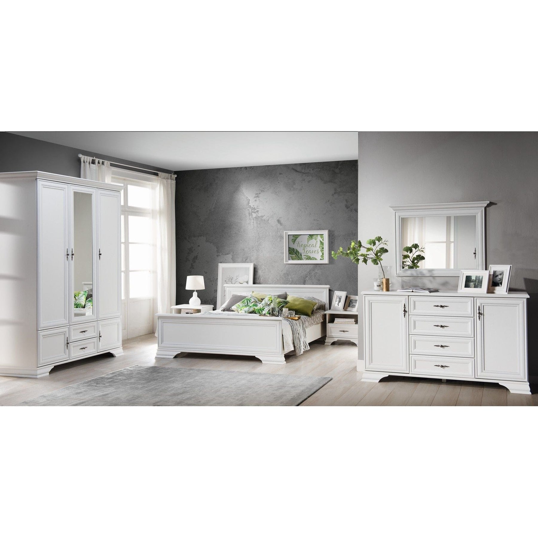 Oglinda IDENTO, alb, 99x7x76 cm