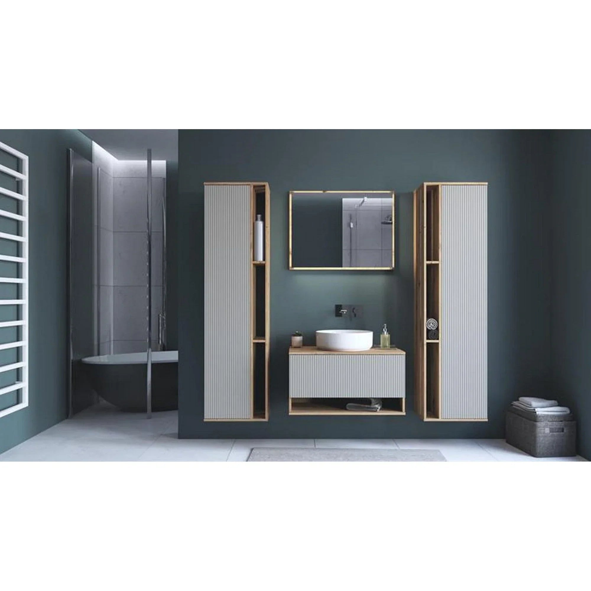 Oglinda de baie HOUSTON OCN-36978, stejar artisan