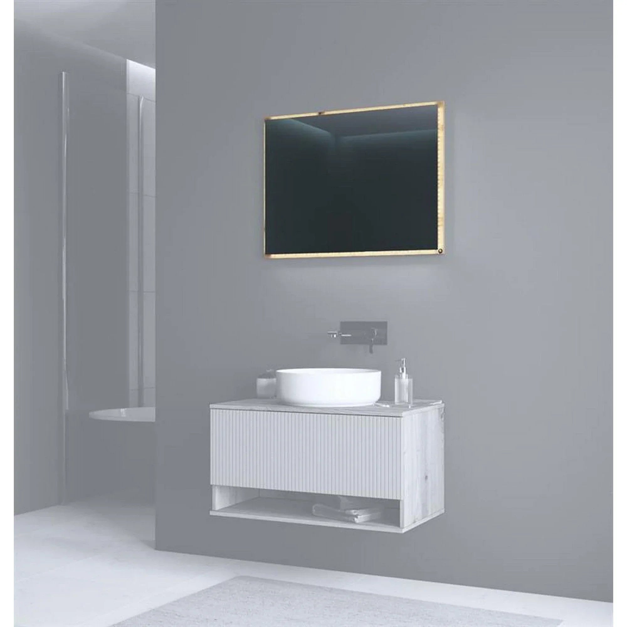 Oglinda de baie HOUSTON OCN-36978, stejar artisan